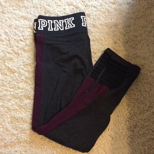 VS PINK grey and matron leggings
